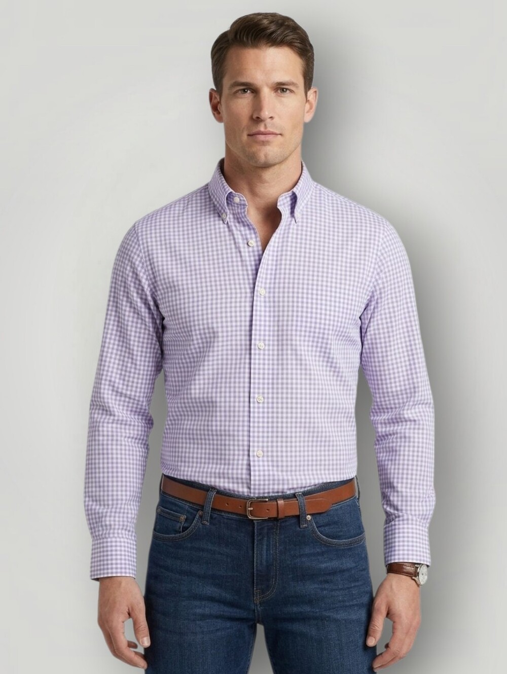 Peter Millar Summer Comfort Plaid Check Shirt Blue Purple Mens XXL Preppy
